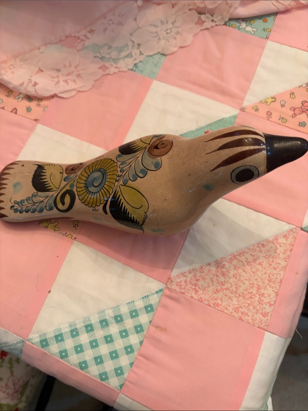 Tonala Pottery Bird in preloved condition from Mexico